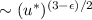 $\sim (u^*)^{(3-\epsilon)/2}$