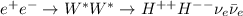 $e^{+}e^{-}\rightarrow W^{\ast}W^{\ast}\rightarrow H^{++}H^{--}\nu_{e}\bar{\nu}_{e}$