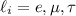 $\ell_{i}=e, \mu, \tau$