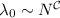 $\lambda_0 \sim N^{\cal C}$