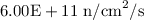 $6.00\text{E}+11\ \text{n/cm}^{2}\text{/s}$