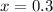 $x =0.3$