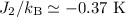 $J_2/k_{\text B} \simeq -0.37\ \text{K}$