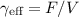 $\gamma_{\textrm{eff}}=F/V$