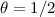 $\theta = 1/2$