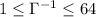 $1\le\Gamma^{-1}\le64$