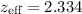 $z_{\textrm {eff}}=2.334$